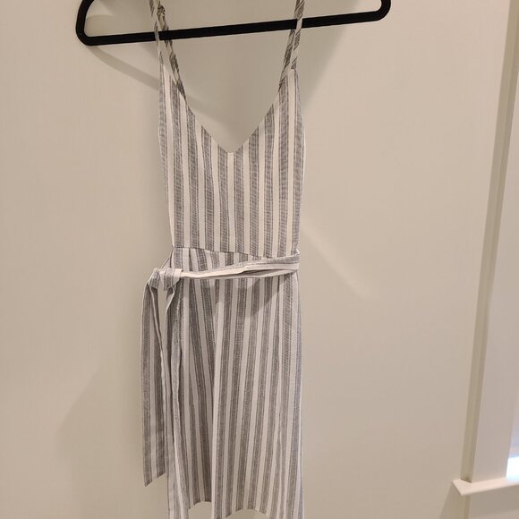 Lulus Nelson Black and White Striped Midi Dress - Picture 5 of 5